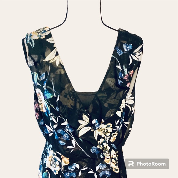 Spenser Jeremy Women's Floral Printed Faux Wrap Ruffle Maxi Dress S10 - Picture 9 of 14